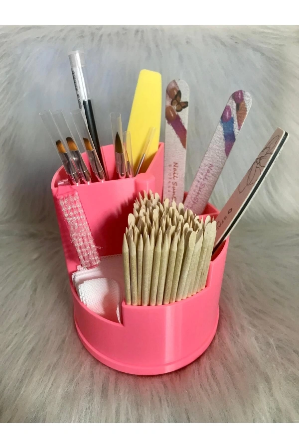 Pembe Masa Üstü Organizer - 5 Bölmeli