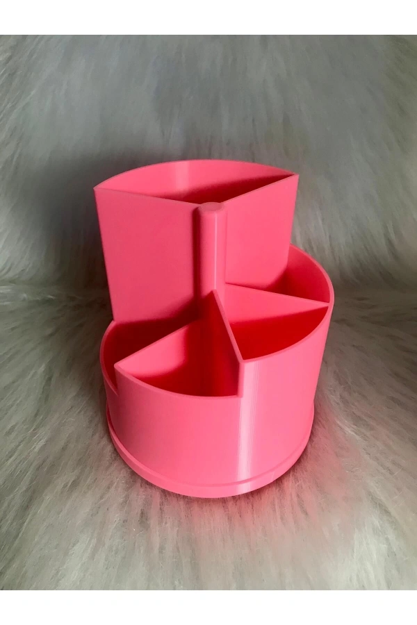 Pembe Masa Üstü Organizer - 5 Bölmeli