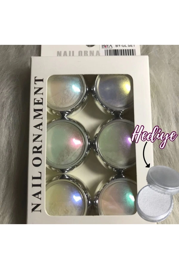 İnci Tozu Efekt Seti - 6 Farklı Renk + 1 Beyaz Yansıma Hediye