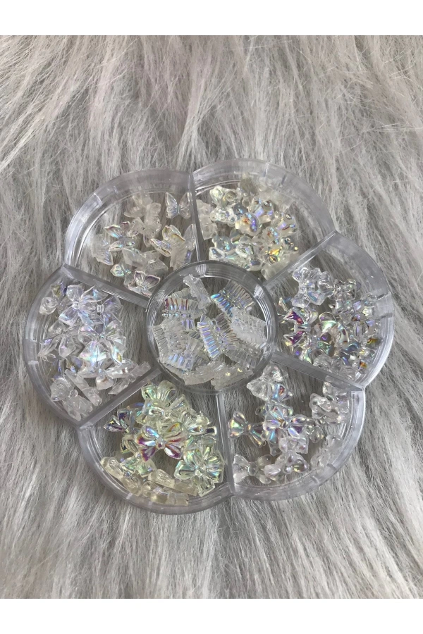 Hologramlı Karışık Figürler Nail Art Charm Seti