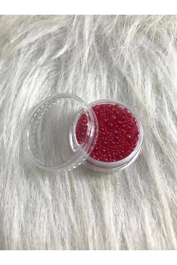 Kırmızı Minik Toplar Nail Art Süsü