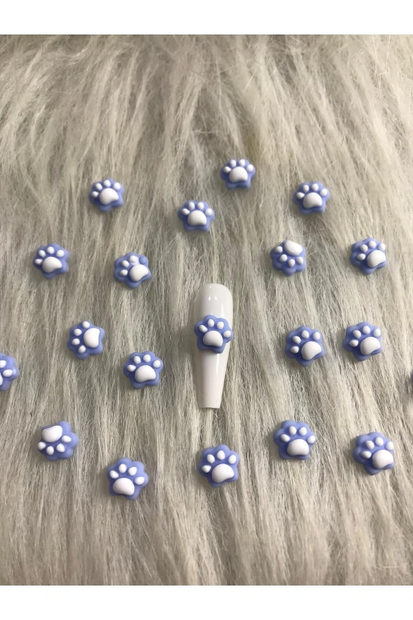 Mavi Pati Figürlü Nail Art Süsü - 20 Adet
