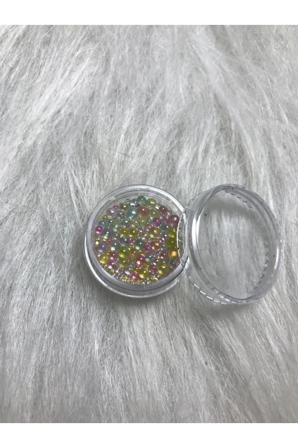 Renkli Minik Toplar Nail Art Boncukları