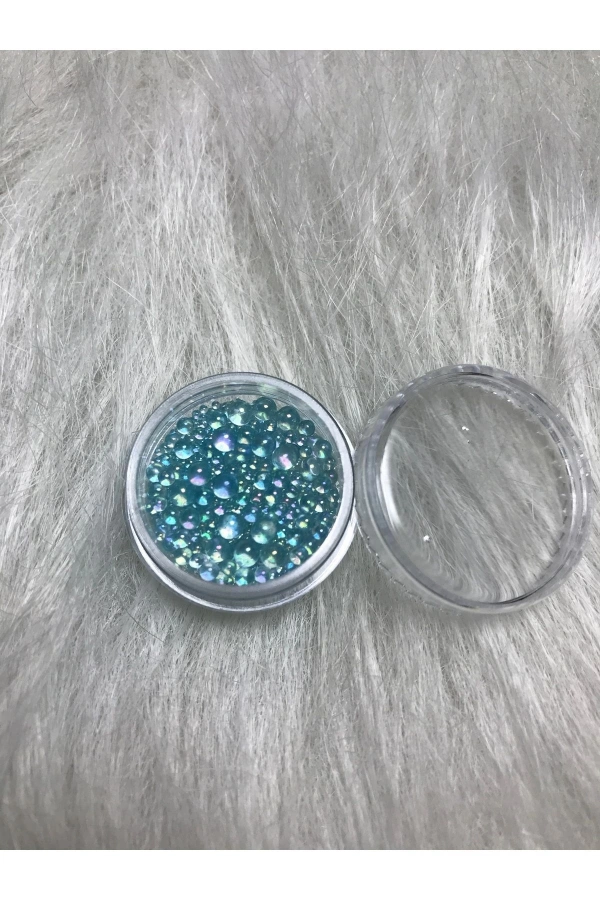Mavi Minik Toplar Nail Art Boncukları