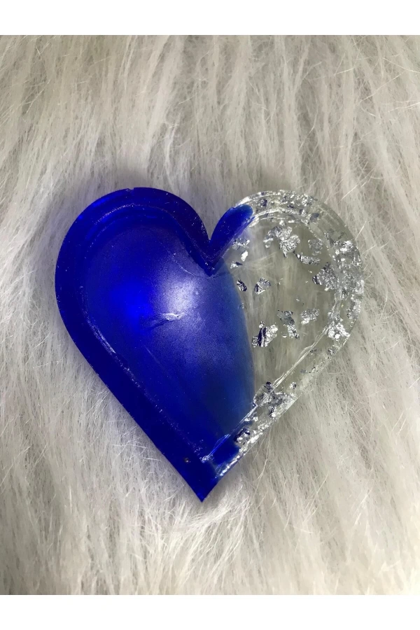 Mavi Şeffaf Kalp Oje Karıştırma Paleti