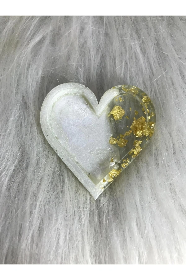 Beyaz Şeffaf Kalp Oje Karıştırma Paleti