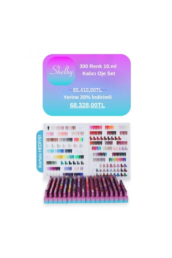 Shelby 300 Renk 10 ml Kalıcı Oje Seti (Kartela Hediyeli)