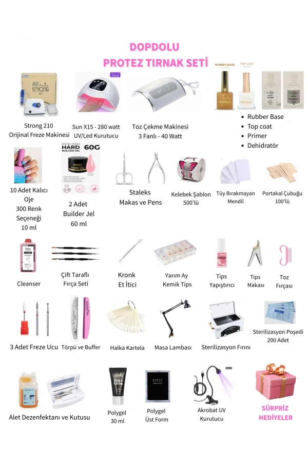 Dopdolu Protez Tırnak Seti