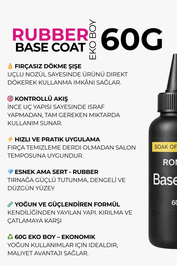 Roniki Professional Rubber Base Refill 60G – Kauçuk Esaslı Ekonomik Tırnak Bazı