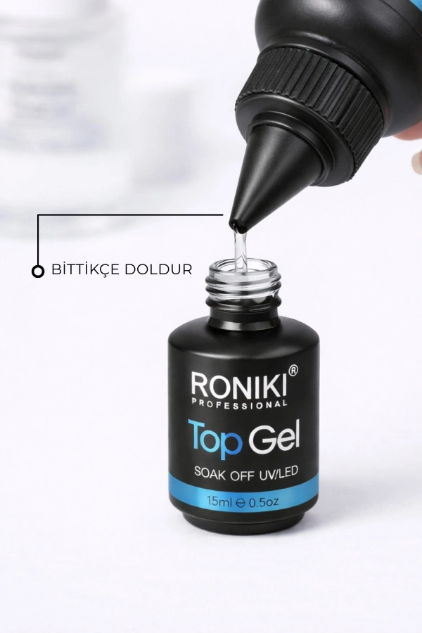 Roniki Professional Steel Top Coat Refill 60G – Yoğun Kıvamlı No Wipe Üst Kat