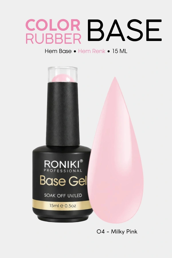 Roniki Color Rubber Base Coat 04 – Milky Pink 15 ML