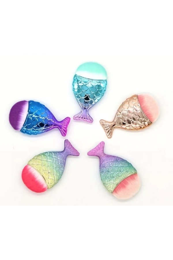 Balık Kuyruğu Toz Fırçası – Nail Art Temizleme ve Sim Tozu Fırçası - 1 Adet