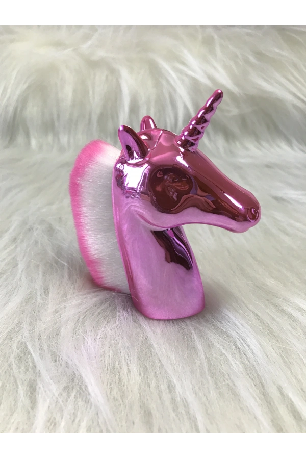 Pembe Unicorn Nail Art Toz Fırçası – Tırnak Temizleme Fırçası
