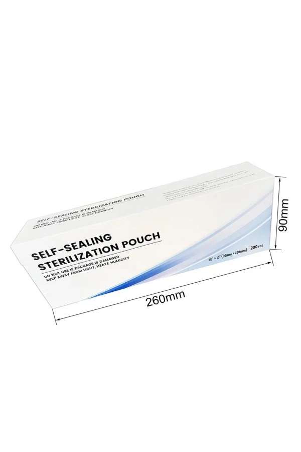 Alet Sterilizasyon Zarfı – İndikatörlü Sterilizasyon Paketi 90x260 mm (200 Adet)