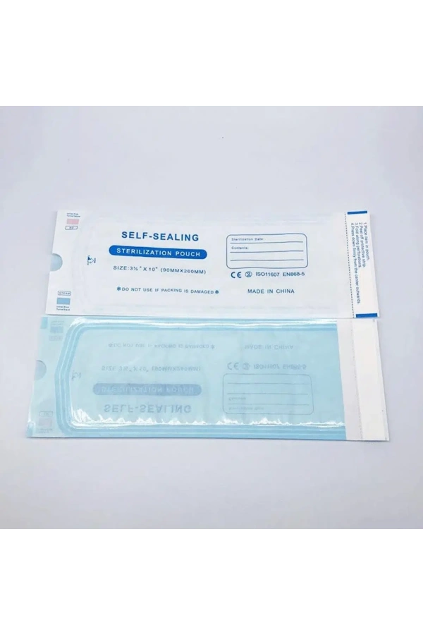 Alet Sterilizasyon Zarfı – İndikatörlü Sterilizasyon Paketi 90x260 mm (200 Adet)