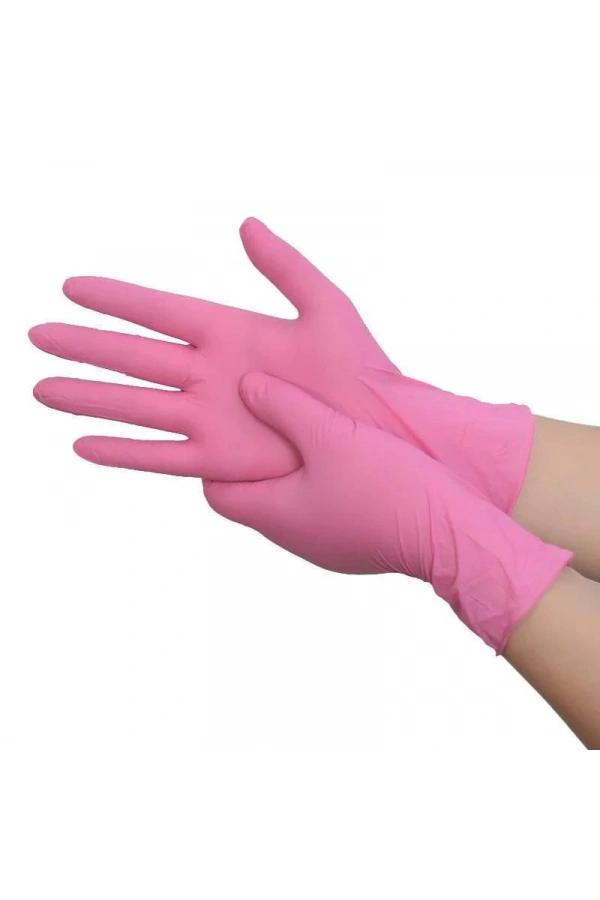 Haspet Pembe Nitril Eldiven Pudrasız Small (S) – 100 Adet