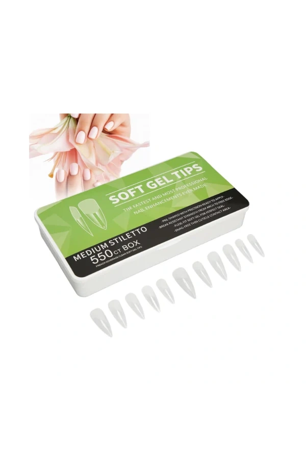 Medium Stiletto Jel Tips – 550 Adet