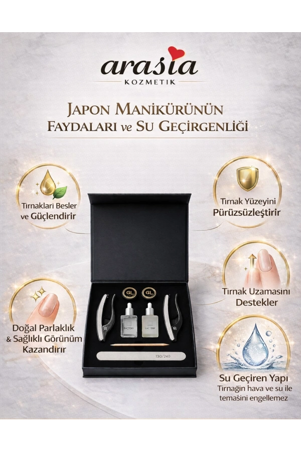 Japon Manikür Seti – Doğal Parlaklık ve Güçlendirici Tırnak Bakımı