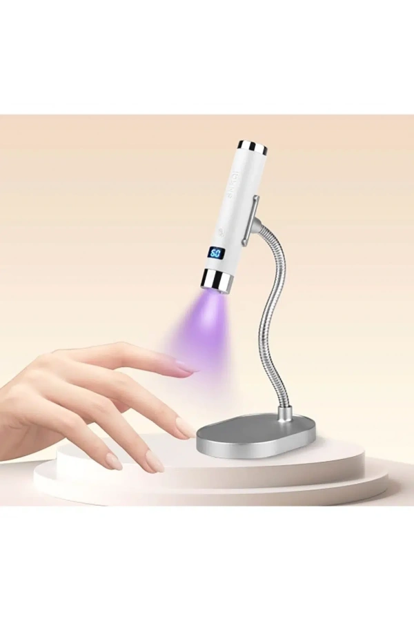 G1 Sensörlü Mini AI UV/LED Tırnak Lambası 5W – Şarjlı Type-C, Manyetik Standlı