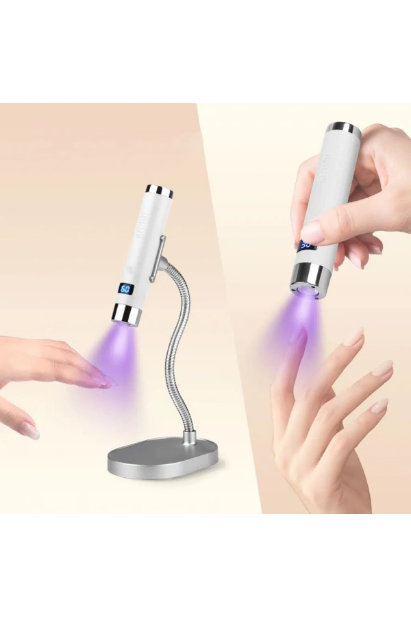 G1 Sensörlü Mini AI UV/LED Tırnak Lambası 5W – Şarjlı Type-C, Manyetik Standlı