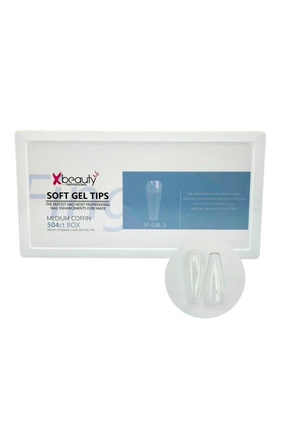 XBeauty Professional Jel Tips Kapsül Tırnak Mat Coffin JP-036-3 504 Adet