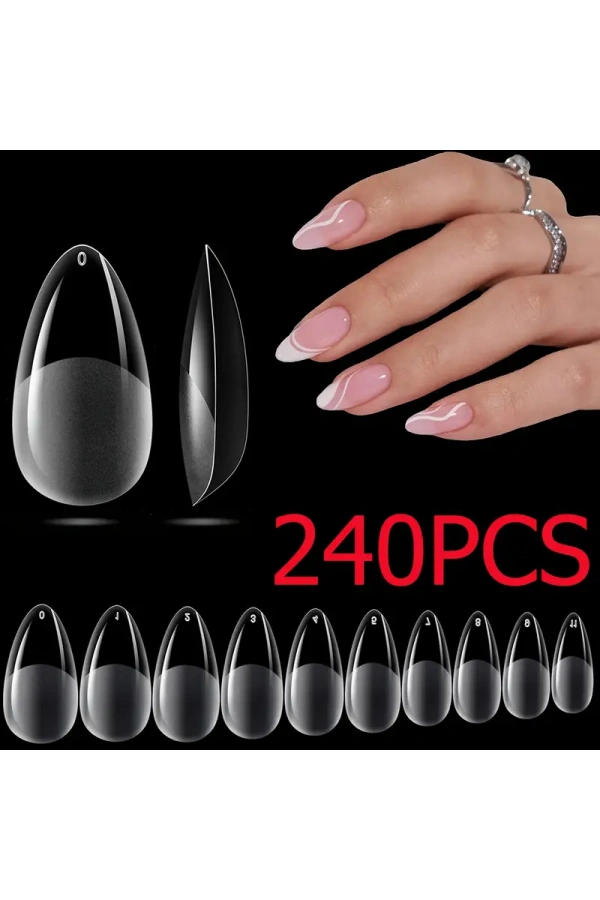 Şeffaf Badem Jel Tips Seti - 240 Adet