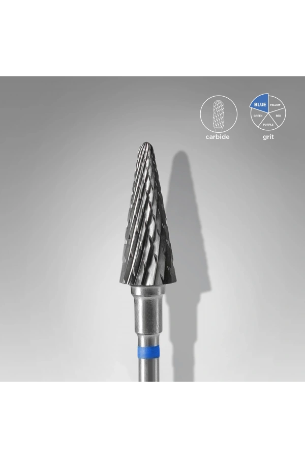 Staleks Sert Alaşım Koni Freze, Mavi, Çap 6 mm / Çalışma Kısmı 14 mm