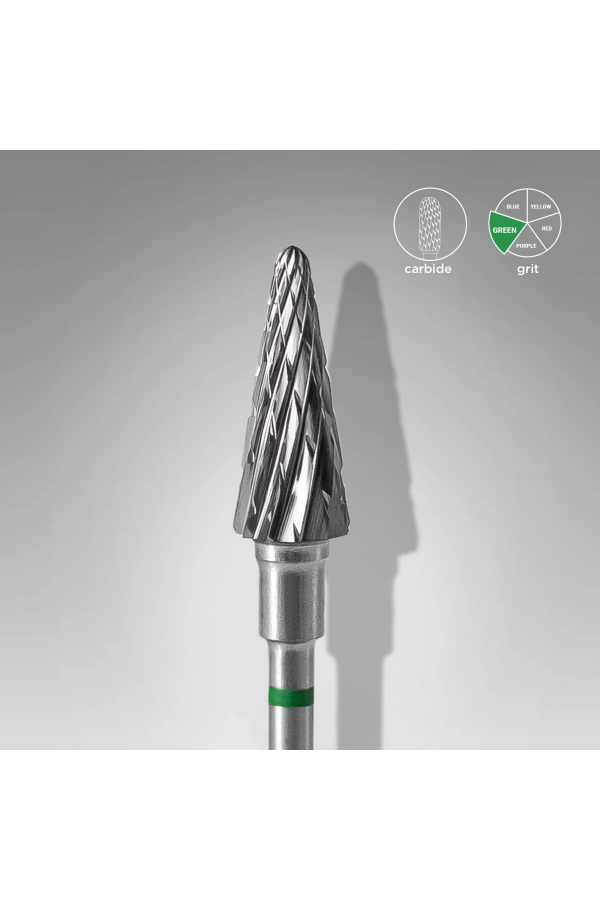Staleks Sert Alaşım Koni Freze, Yeşil, Çap 6 mm / Çalışma Kısmı 14 mm