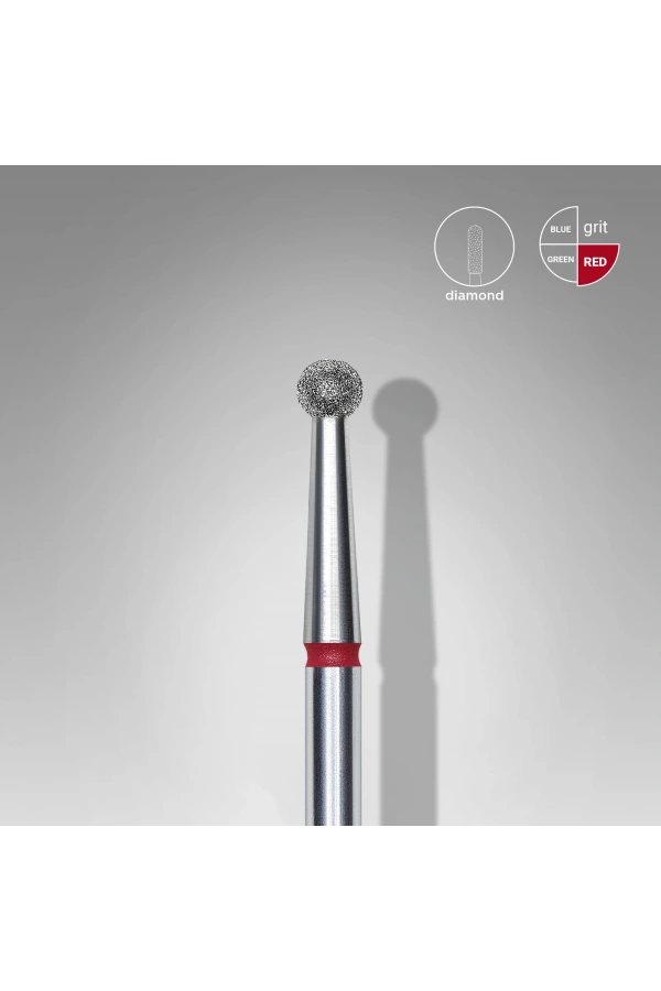 Staleks Elmas Küre Freze, Kırmızı, Çap 2,7 mm