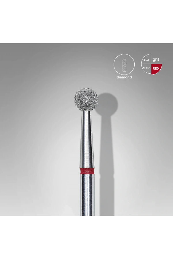 Staleks Elmas Küre Freze, Kırmızı, Çap 4 mm