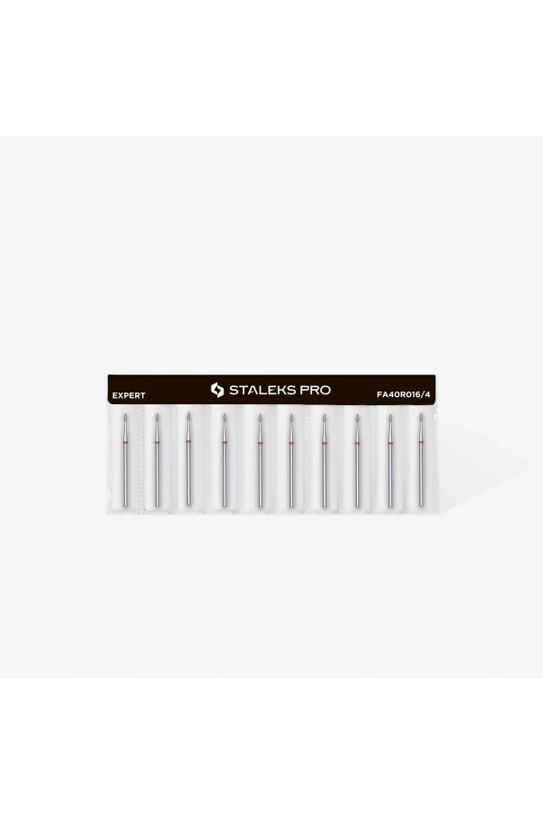 Staleks Elmas Küre Freze, Kırmızı, Çap 1,6 mm, Çalışma Kısmı 4 mm