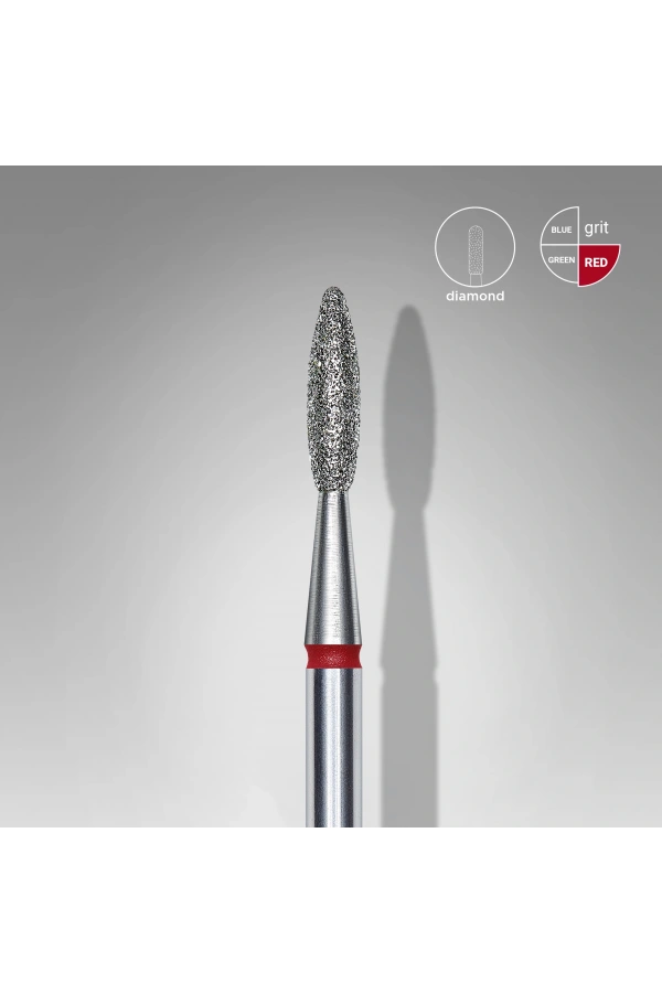 Staleks Elmas Alev Freze, Kırmızı, Çap 2,1 mm, Çalışma Kısmı 8 mm