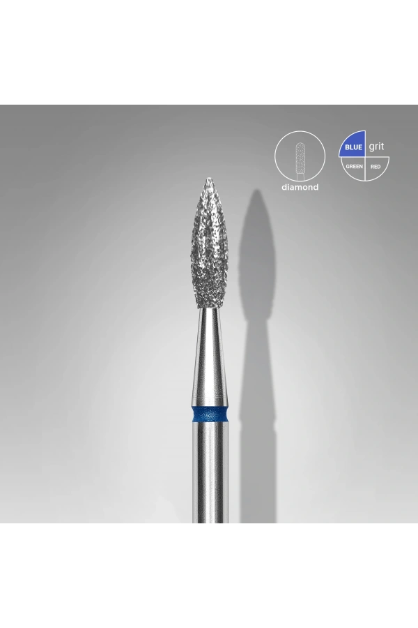 Staleks EXPERT elmas sivri alev freze ,mavi , çap 2,3 mm / çalışma kısmı 8 mm