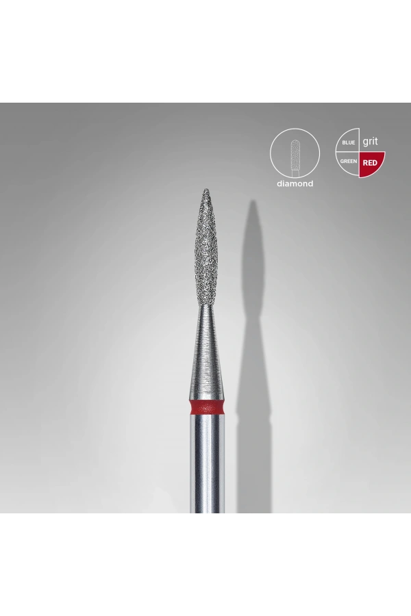 Staleks Elmas Sivri Alev Freze, Kırmızı, Çap 1,6 mm, Çalışma Kısmı 8 mm