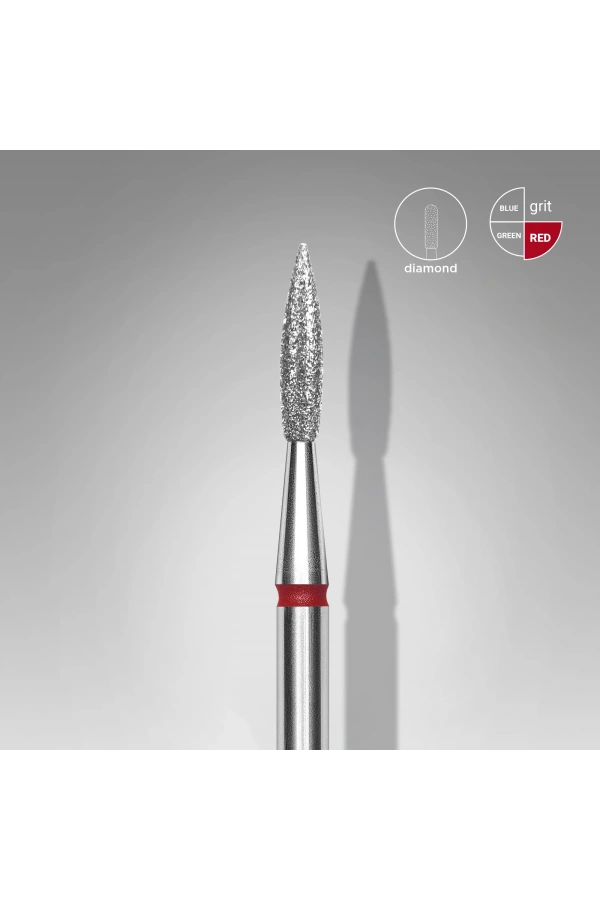 Staleks Elmas Sivri Alev Freze EXPERT, Kırmızı, Çap 2,3 mm, Çalışma Kısmı 8 mm