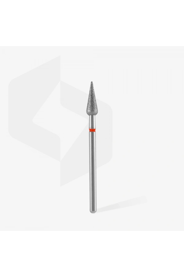 Staleks Elmas Sivri Armut Freze, Kırmızı, Çap 4 mm, Çalışma Kısmı 12 mm