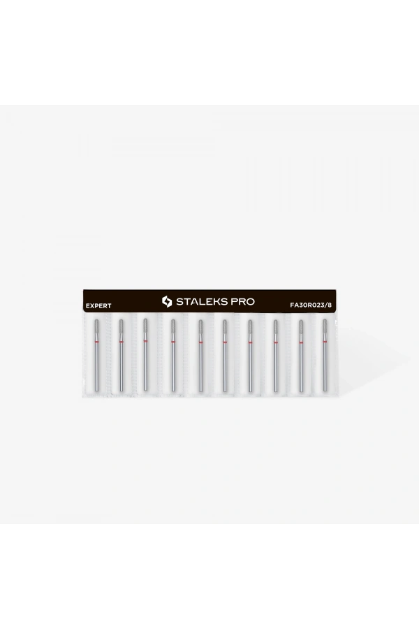 Staleks Elmas Yuvarlanmış Silindir Freze, Kırmızı, Çap 2,3 mm, Çalışma Kısmı 8 mm