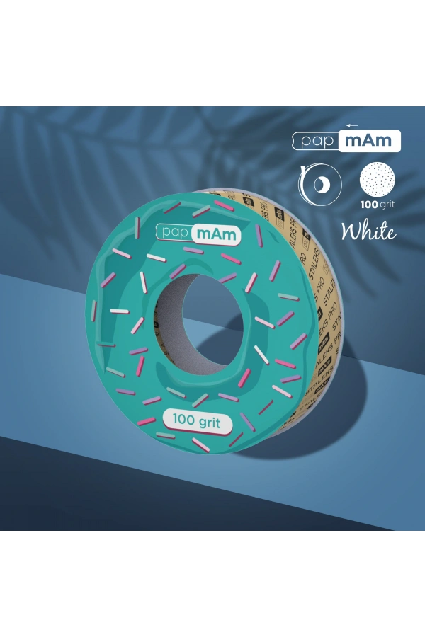 Staleks STALEKS PRO Plastik Bobin İçin EXPERT Yedek PapmAm Beyaz Bant Törpü Bloğu, 100 Grit