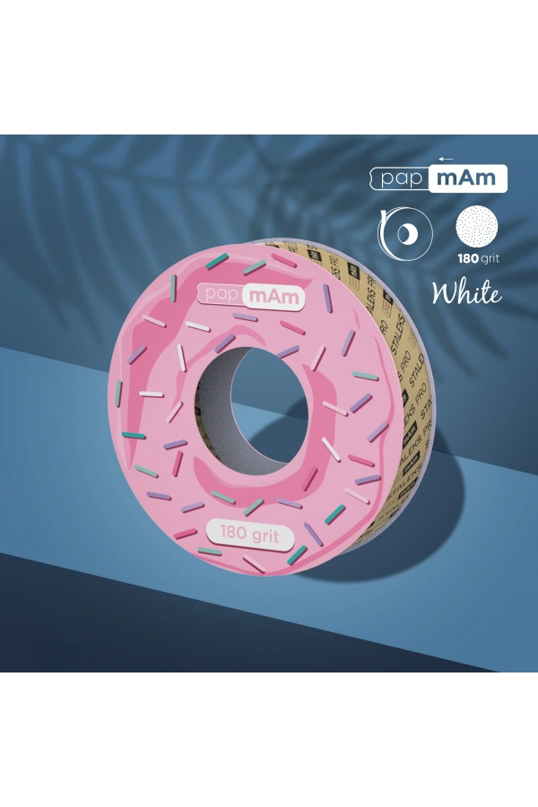 Staleks STALEKS PRO Plastik Bobin İçin EXPERT Yedek PapmAm Beyaz Bant Törpü Bloğu, 180 Grit