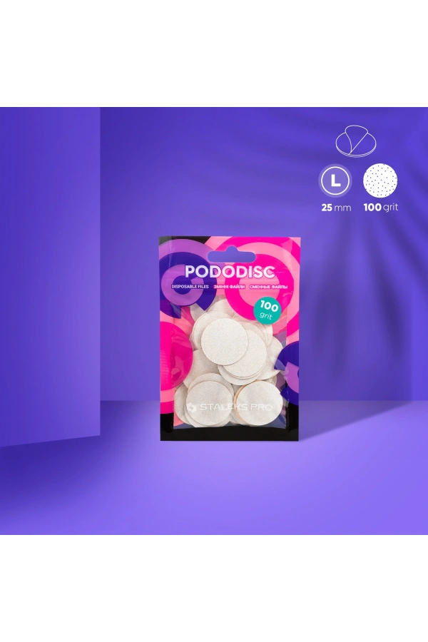 Staleks PODODISC STALEKS PRO L Pedikür Disk İçin Yedek Beyaz Törpüler, 100 Grit (50 Adet)
