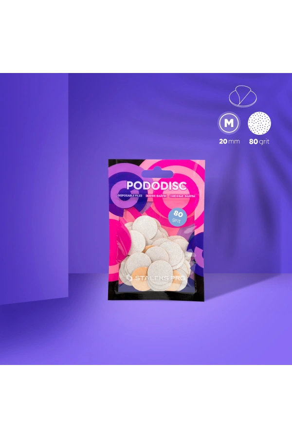 Staleks PODODISC STALEKS PRO M Pedikür Disk İçin Yedek Beyaz Törpüler, 80 Grit (50 Adet)