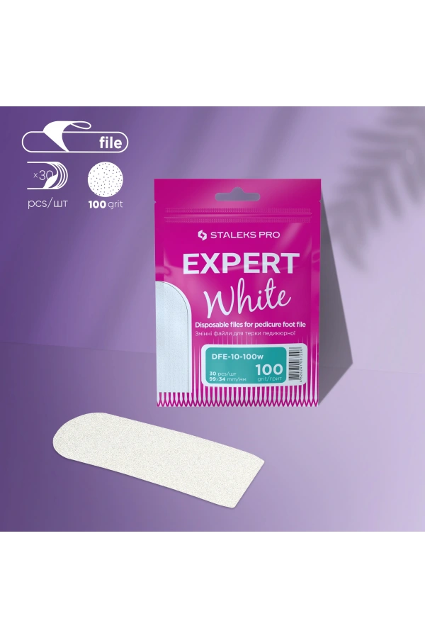 Staleks EXPERT 10 Pedikür Törpü İçin Yedek Beyaz Törpüler, 100 Grit (30 Adet)