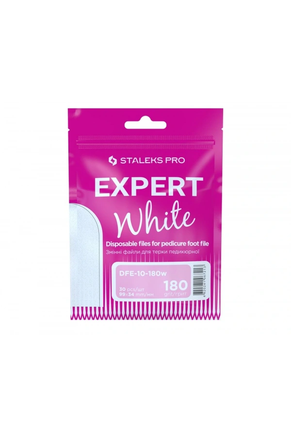 Staleks EXPERT 10 Pedikür Törpü İçin Yedek Beyaz Törpüler, 180 Grit (30 Adet)