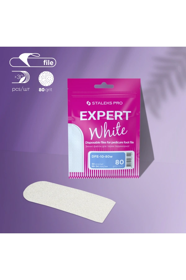 Staleks EXPERT 10 Pedikür Törpü İçin Yedek Beyaz Törpüler, 80 Grit (30 Adet)