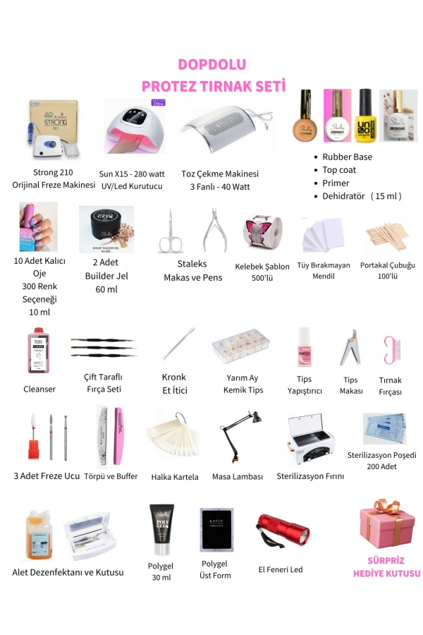 Dopdolu Protez Tırnak Seti