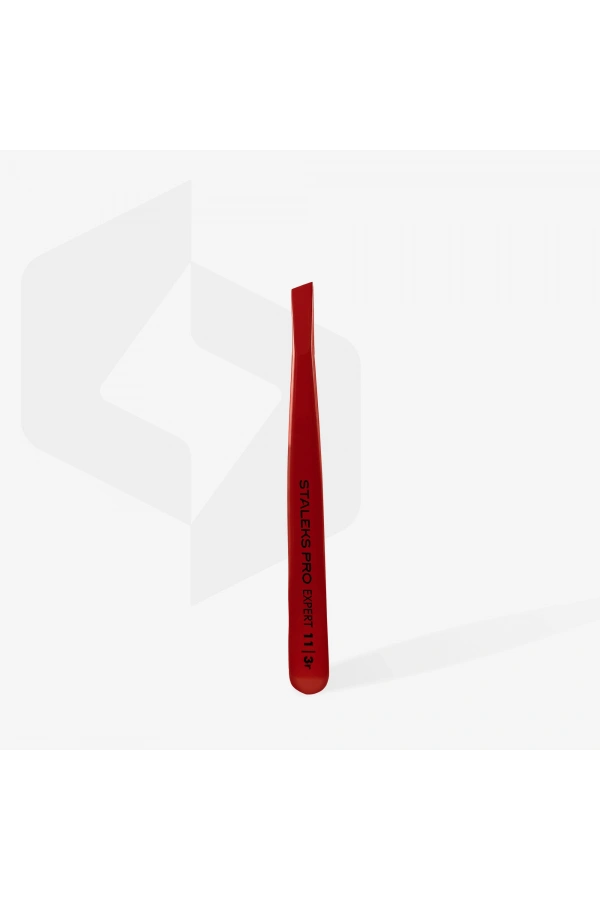 Staleks EXPERT 11 TYPE 3r Kaş Cımbızı (Geniş Yamuk Kenarlar),Kırmızı