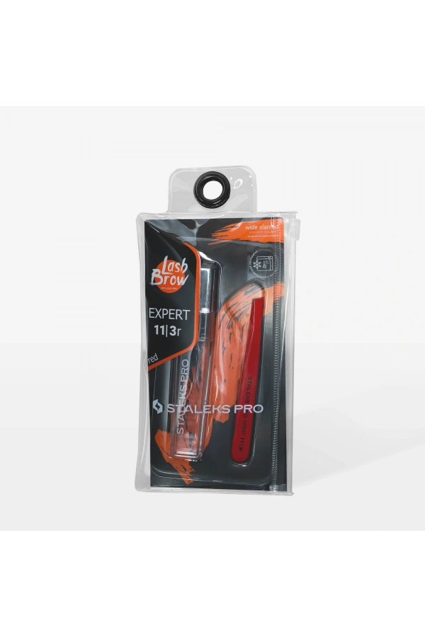 Staleks EXPERT 11 TYPE 3r Kaş Cımbızı (Geniş Yamuk Kenarlar),Kırmızı