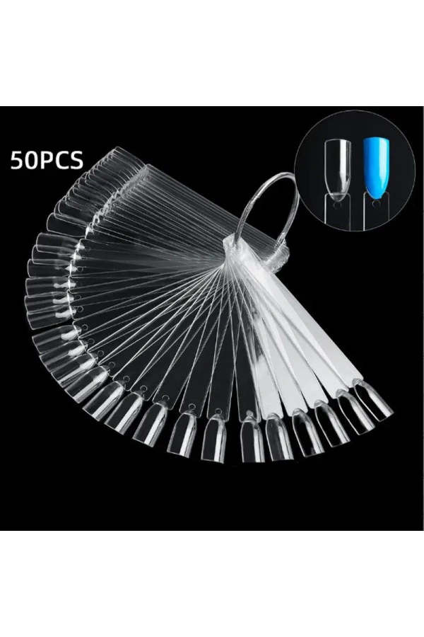 Şeffaf Tırnak Renk Kartelası - 50 Adet