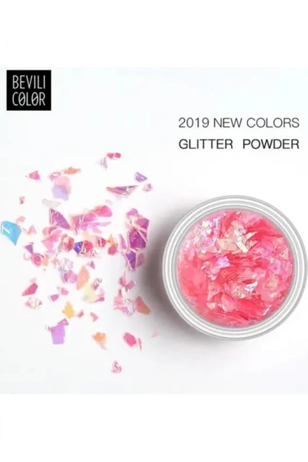 Pembe Holografik Folyo Nail Art Süsleri – Parlak ve Işıltılı