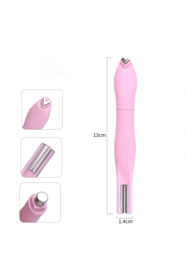 3’lü Kedi Gözü Mıknatıs Kalem – Kalp ve Çizgi Efekt Cat Eye Magnet (Pembe)